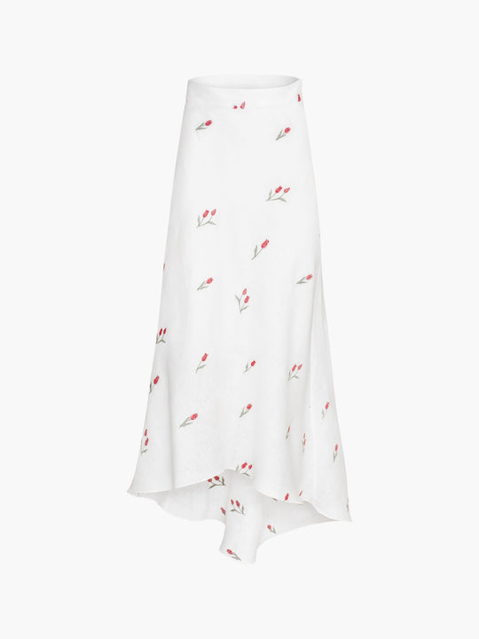 Lovely Tulip Skirt High and Low | Ivory