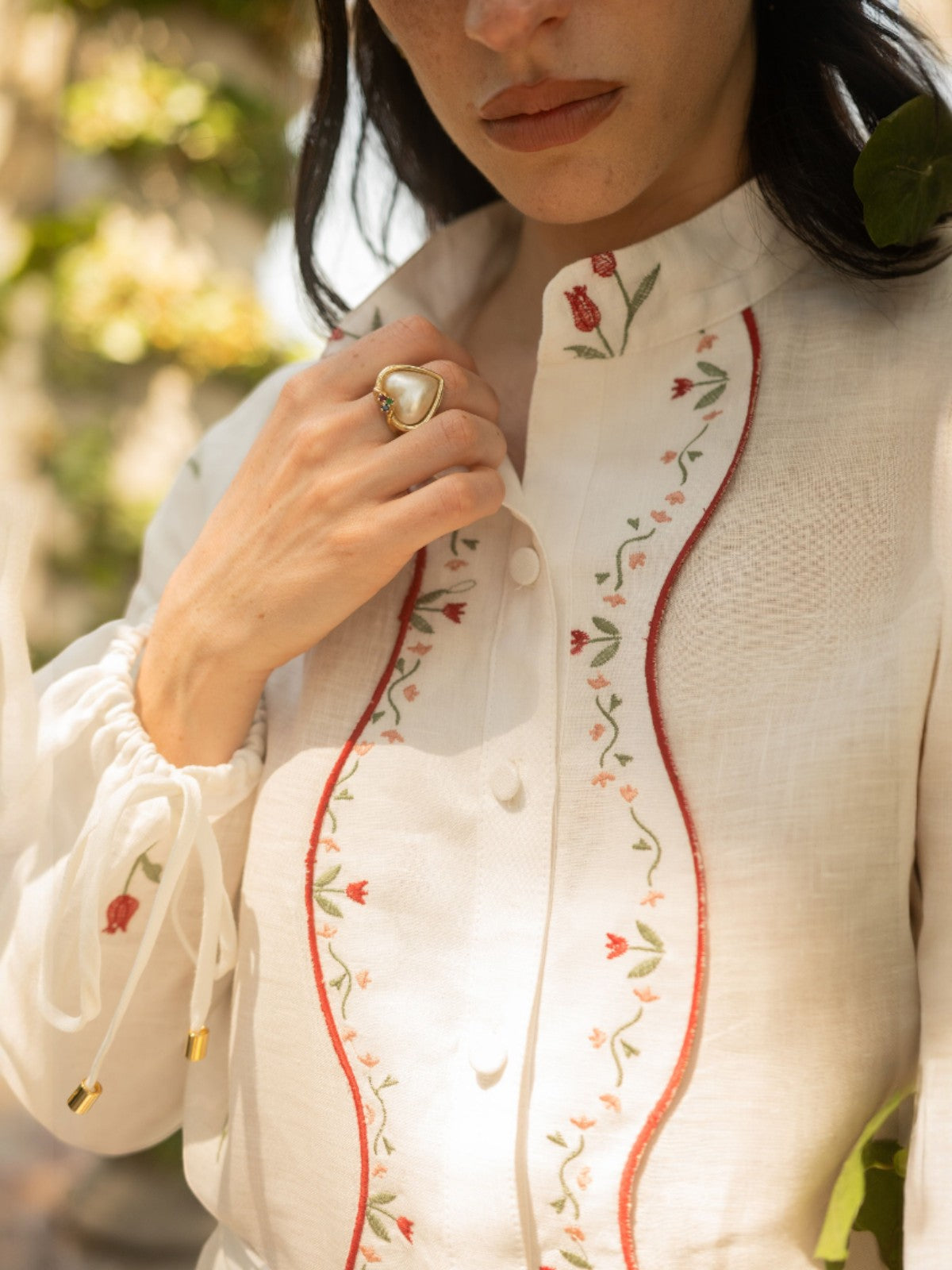 Lovely Tulip Long Sleeve Shirt | Ivory Lovely Tulip Long Sleeve Shirt | Ivory