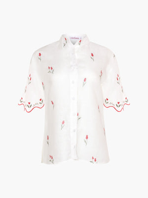 Lovely Tulip Short Sleeve Shirt | Ivory Lovely Tulip Short Sleeve Shirt | Ivory