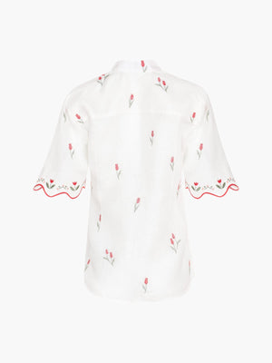 Lovely Tulip Short Sleeve Shirt | Ivory Lovely Tulip Short Sleeve Shirt | Ivory