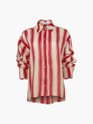 Marine Stripe Blouse | Cherry Red Marine Stripe Blouse | Cherry Red