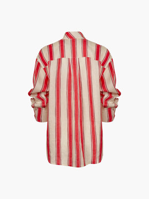 Marine Stripe Blouse | Cherry Red Marine Stripe Blouse | Cherry Red