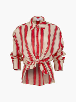 Marine Stripe Blouse | Cherry Red Marine Stripe Blouse | Cherry Red