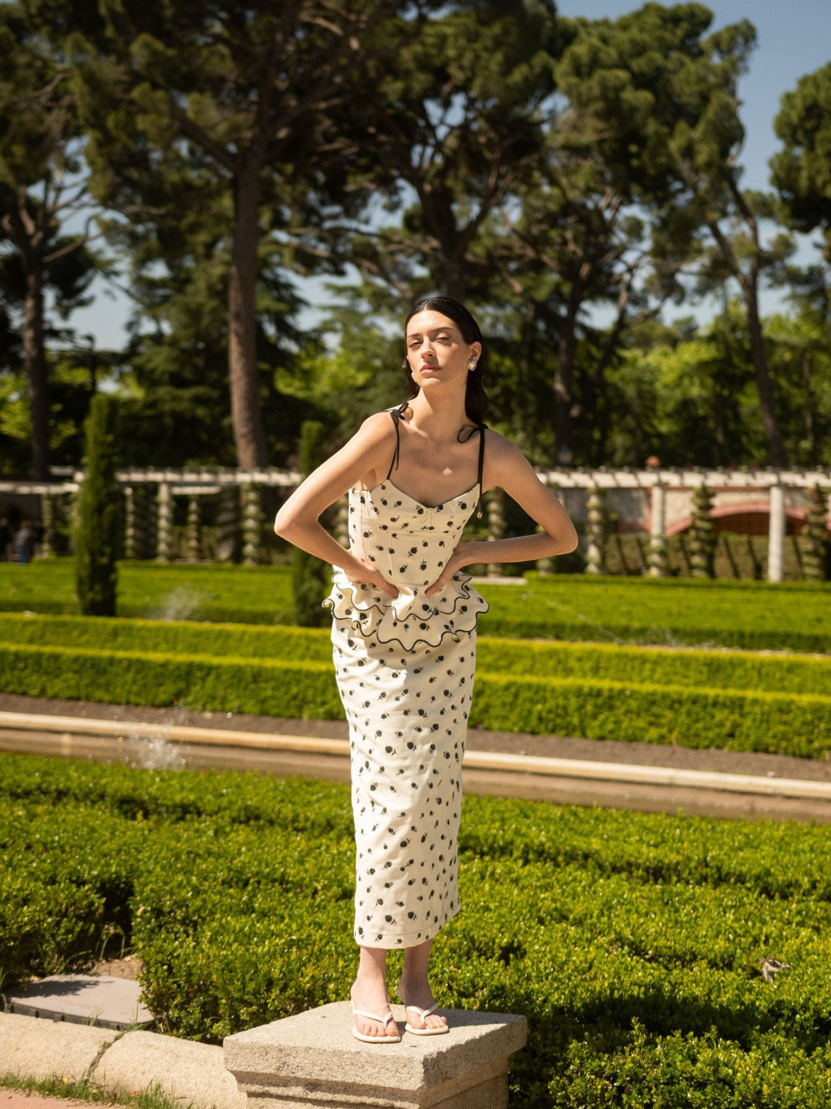 Rosita Midi Skirt | Ivory Black Rosita Midi Skirt | Ivory Black