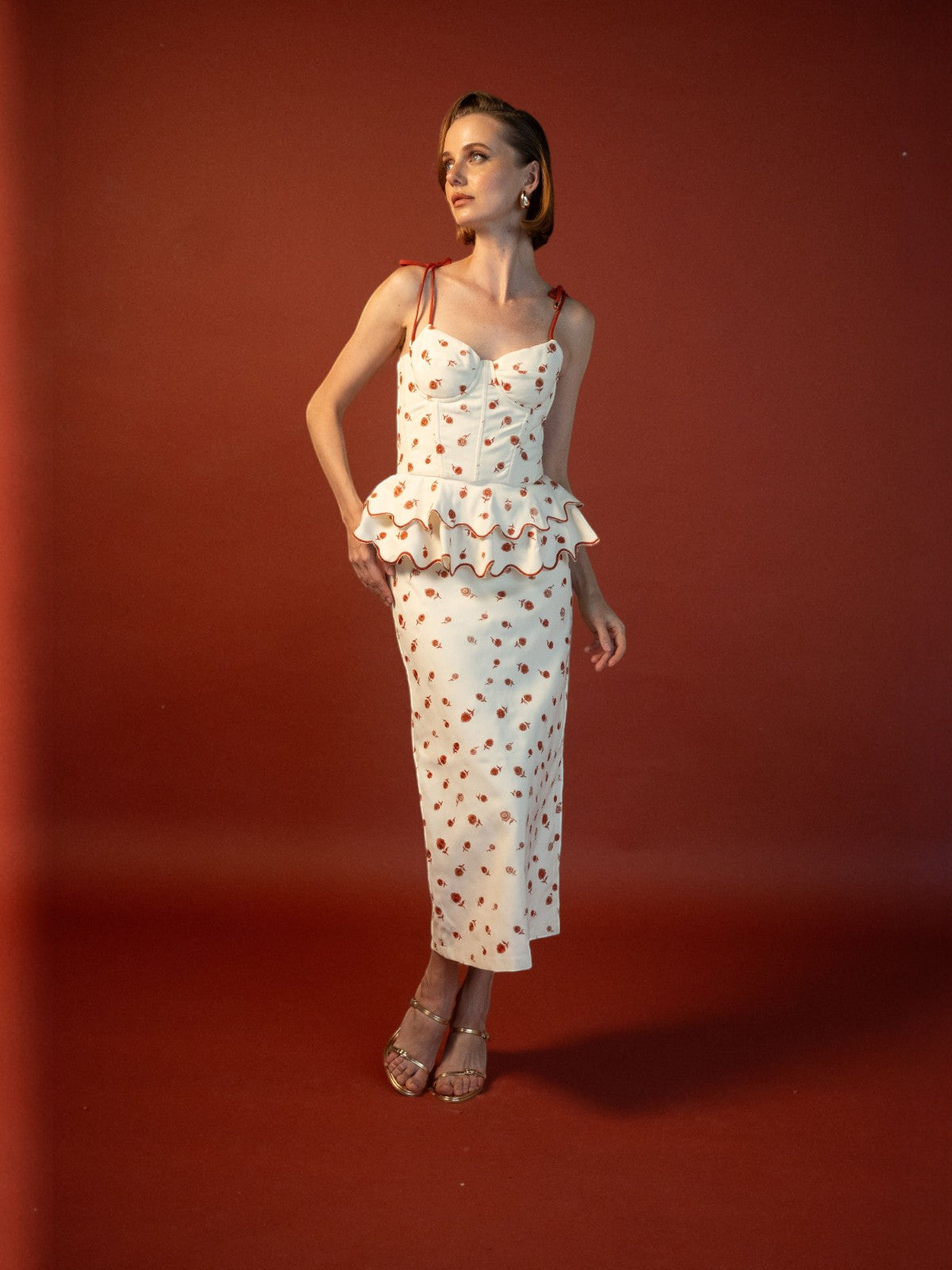 Rosita Midi Skirt | Ivory Red Rosita Midi Skirt | Ivory Red