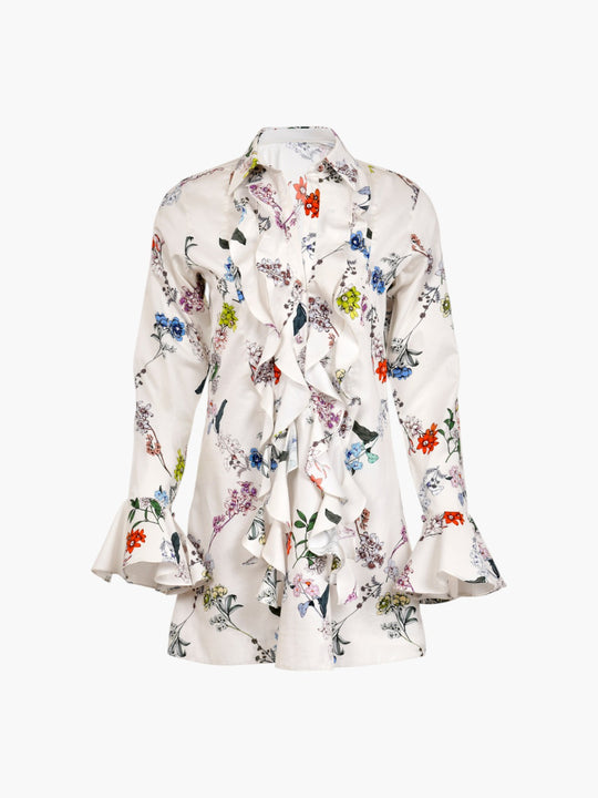 Cate Cotton Flowers Mini Dress