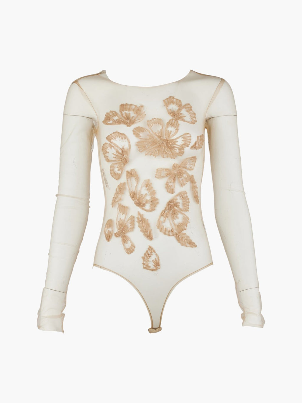 Erden Hand-Embroidered Tulle Body | Nude