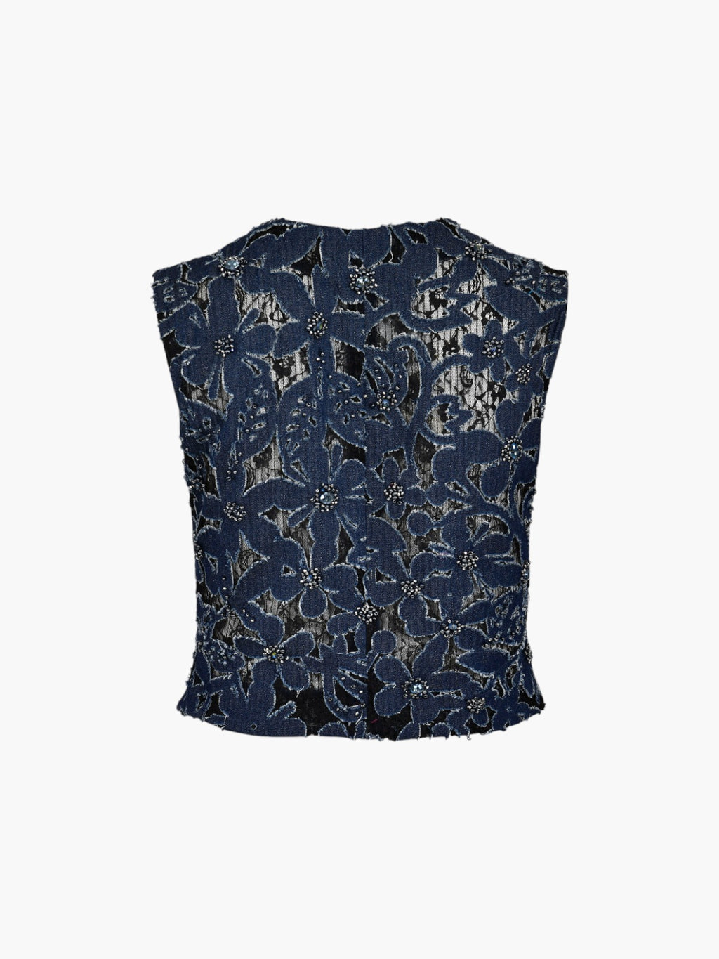 Luces Denim Hand Embroidered Vest