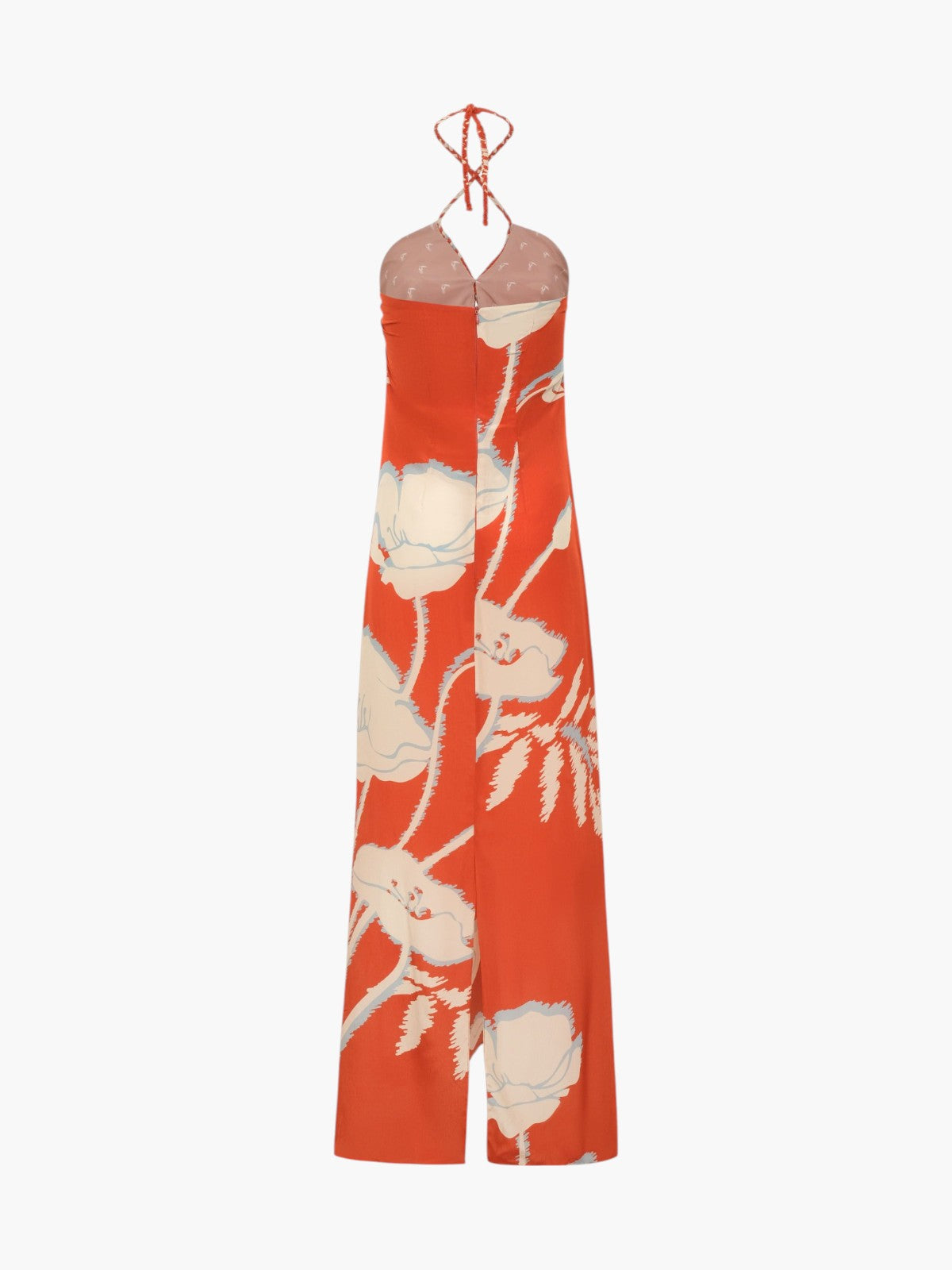 Amazonia Crepe Chine Maxi Dress | Orange Gladiolos Amazonia Crepe Chine Maxi Dress | Orange Gladiolos