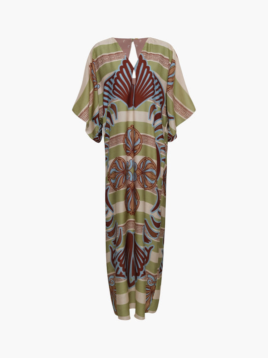 Andina Cotton Silk Tunic | Sage Ornament Stripes