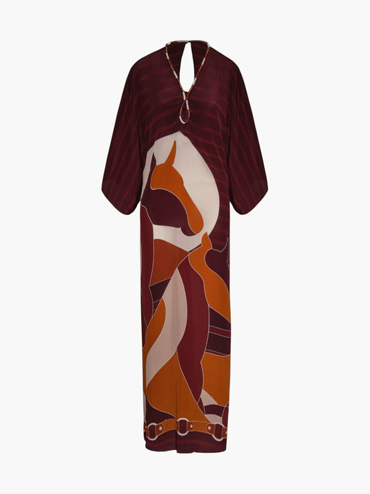 Andina Crepe Chine Tunic | Purple Horses