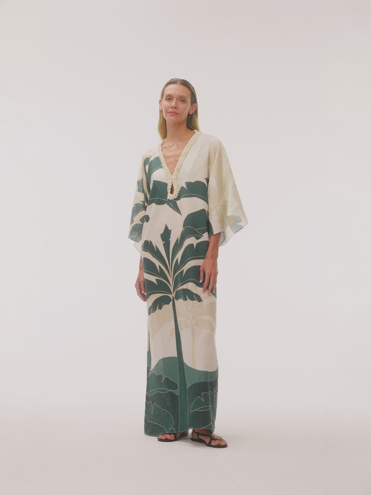 Andina Hand Embroidered Linen Tunic | Aquamarine Palms Andina Hand Embroidered Linen Tunic | Aquamarine Palms