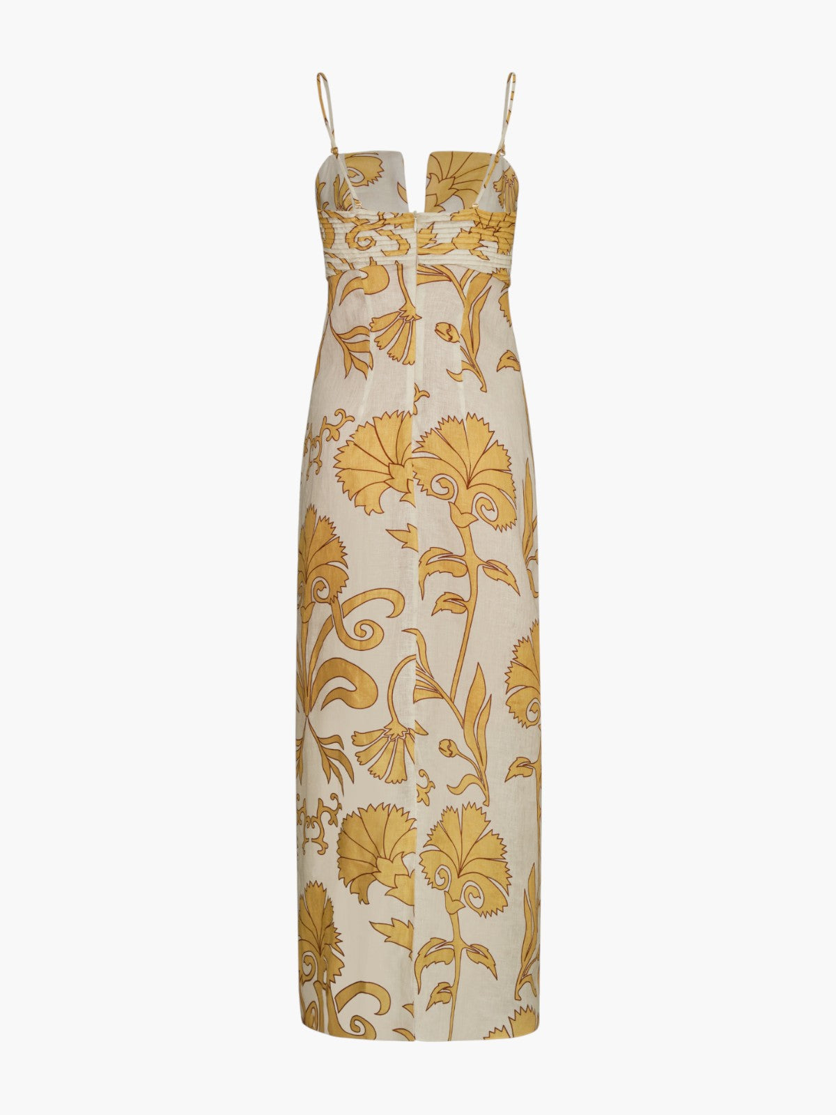Antigüa Linen Midi Dress | Yellow Flowers Antigüa Linen Midi Dress | Yellow Flowers