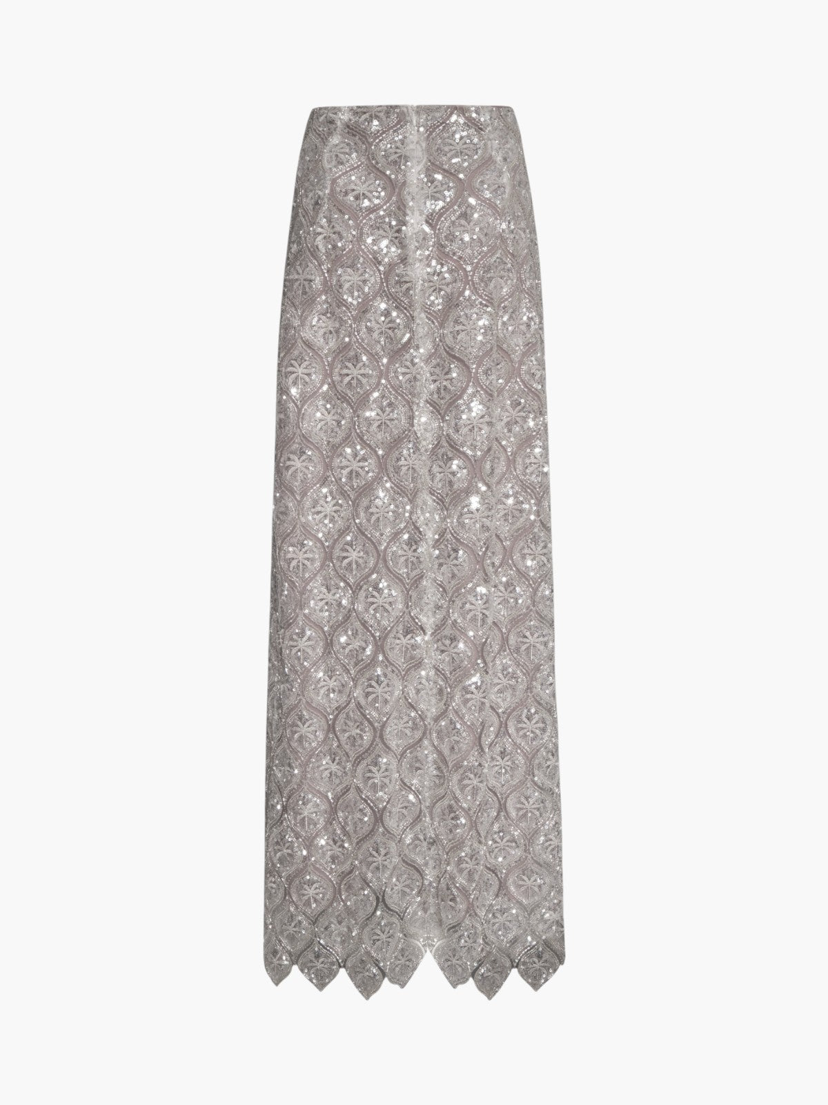 Carlota Palms Sequined Maxi Skirt | Silver Carlota Palms Sequined Maxi Skirt | Silver