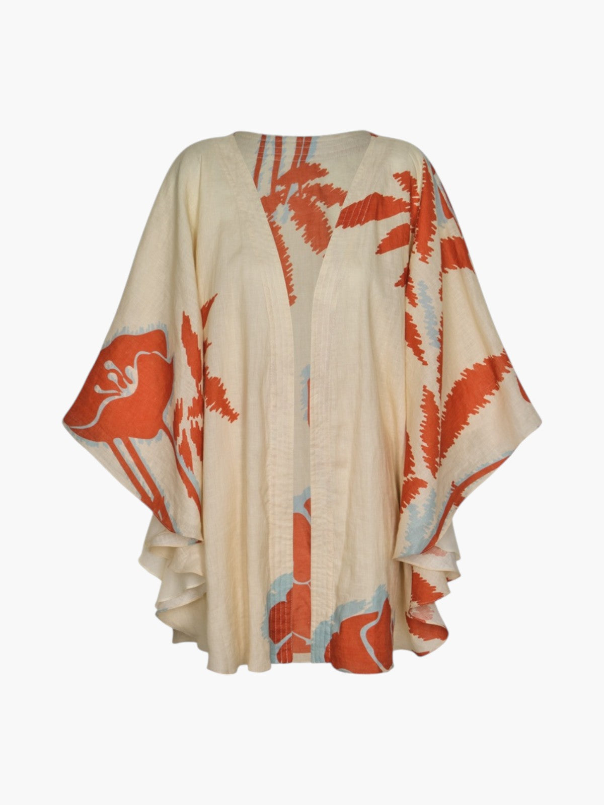 Cavalo Linen Cape | Ecru/Orange Gladiolos Cavalo Linen Cape | Ecru/Orange Gladiolos