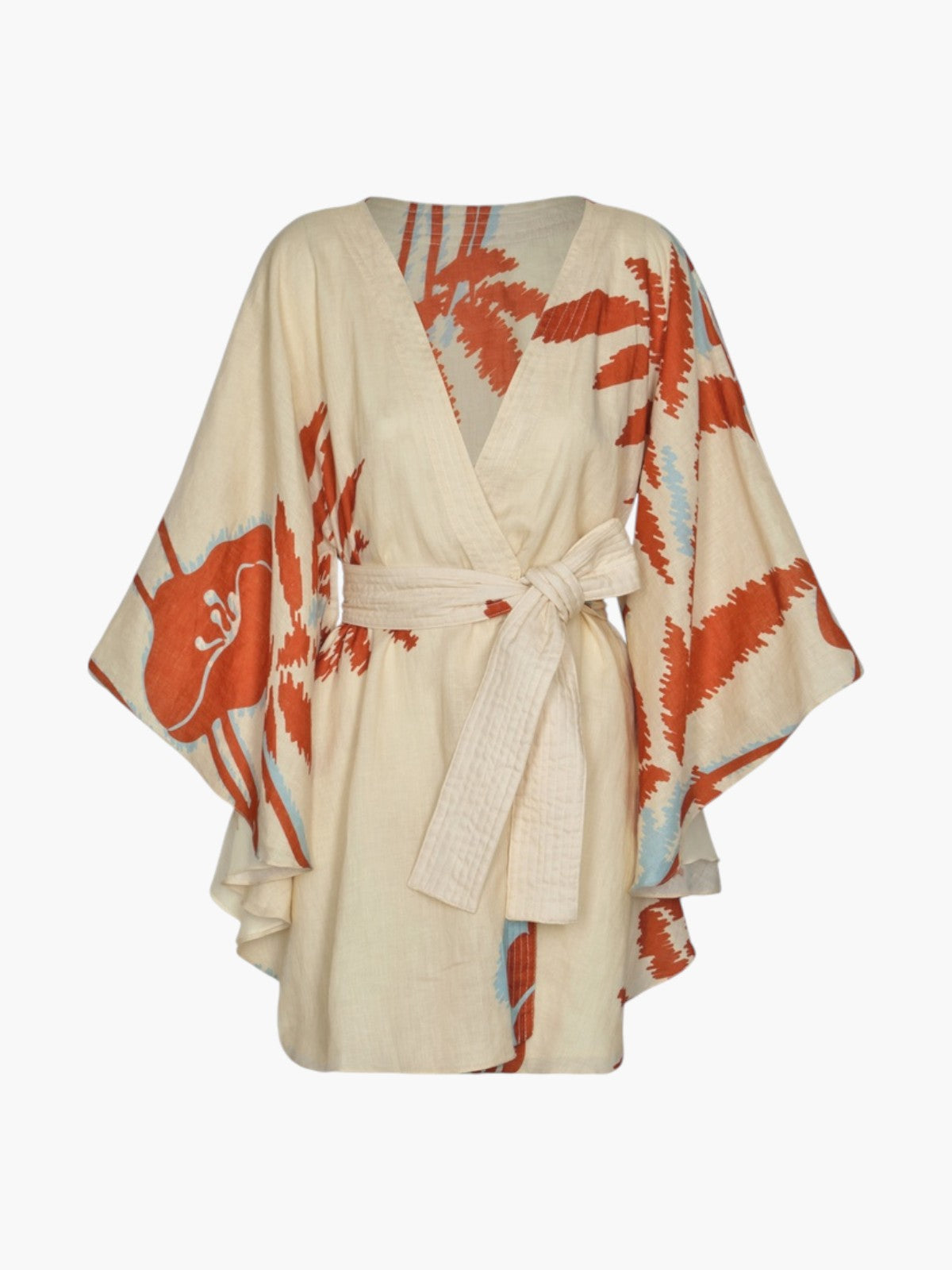 Cavalo Linen Cape | Ecru/Orange Gladiolos Cavalo Linen Cape | Ecru/Orange Gladiolos