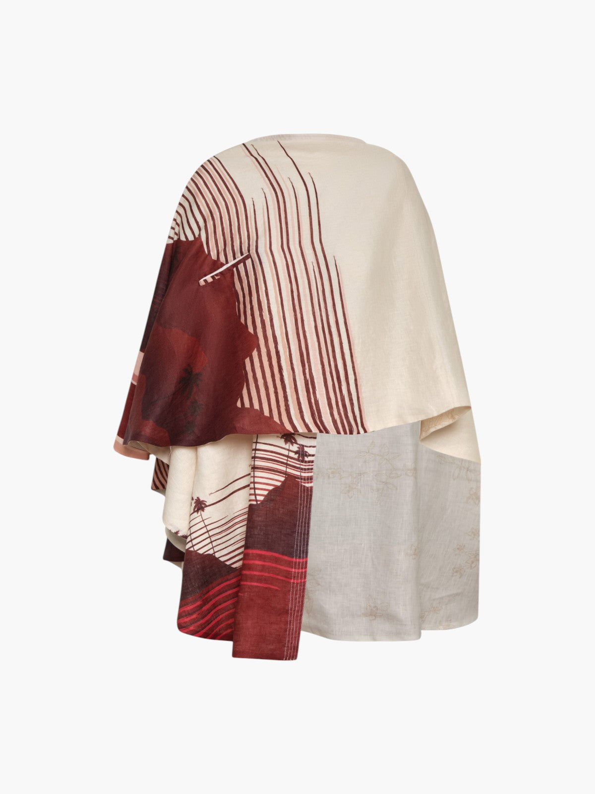 Cavalo Linen Poncho | Red Tropical Landscape Cavalo Linen Poncho | Red Tropical Landscape