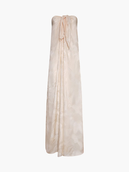 Cayetana Silk Jacquard Maxi Dress | Ivory Rainforest