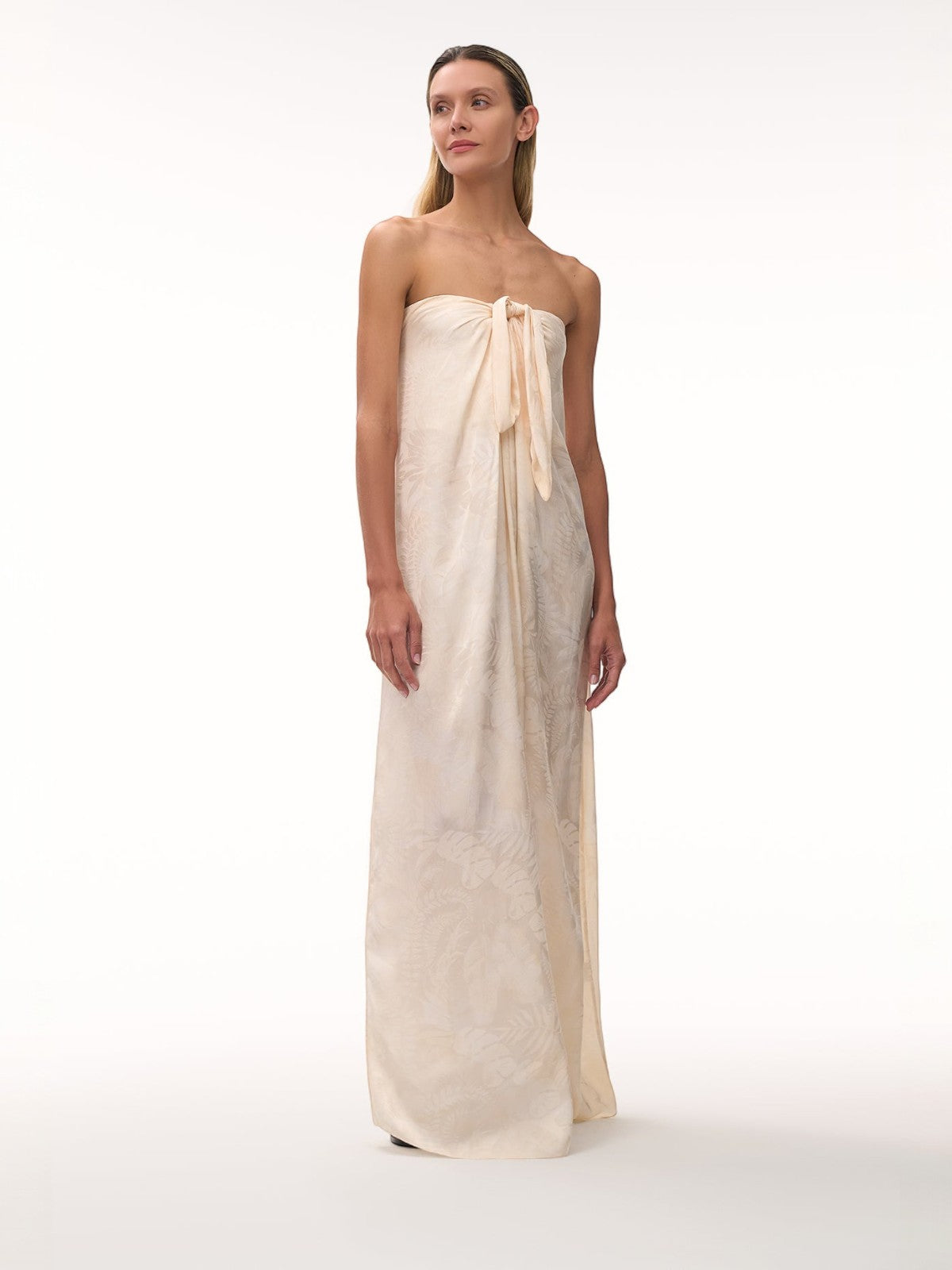 Cayetana Silk Jacquard Maxi Dress | Ivory Rainforest Cayetana Silk Jacquard Maxi Dress | Ivory Rainforest