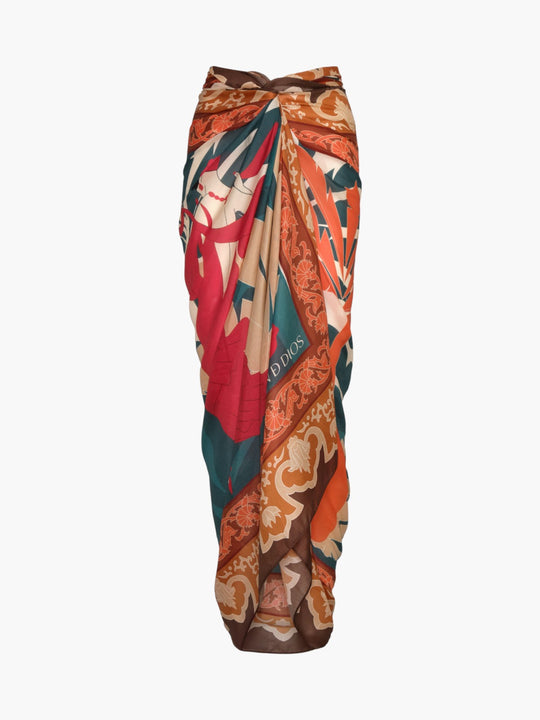 De La Falaise Cotton Silk Sarong | Peach Dancer