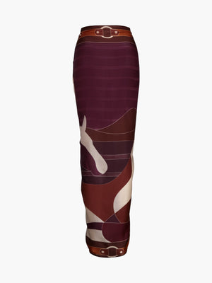 De La Falaise Cotton Silk Sarong | Purple Horses De La Falaise Cotton Silk Sarong | Purple Horses