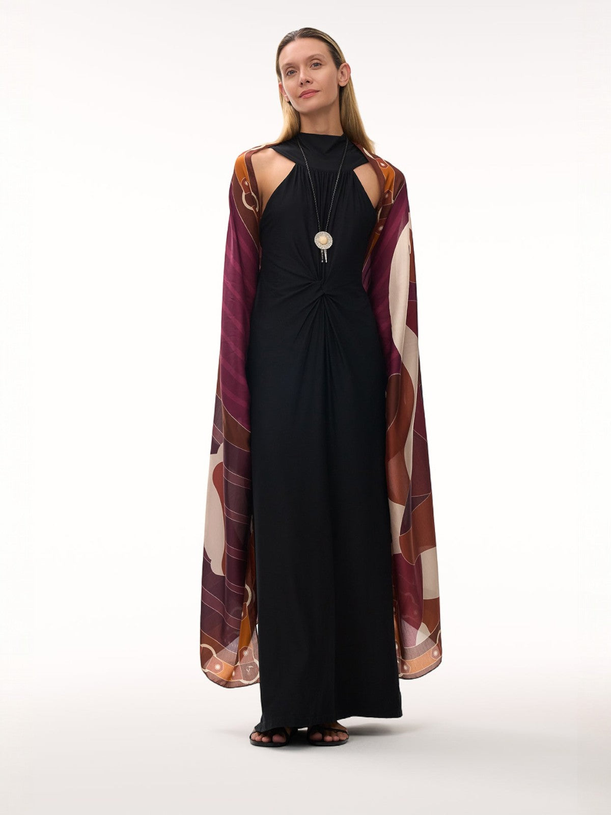 De La Falaise Cotton Silk Sarong | Purple Horses