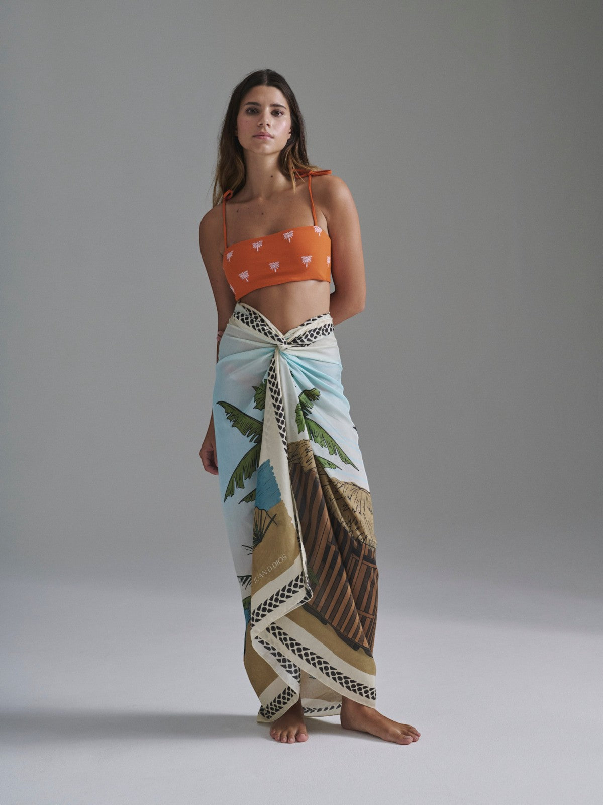 De La Falaise Cotton Silk Sarong | Sky Blue Pacific Shack