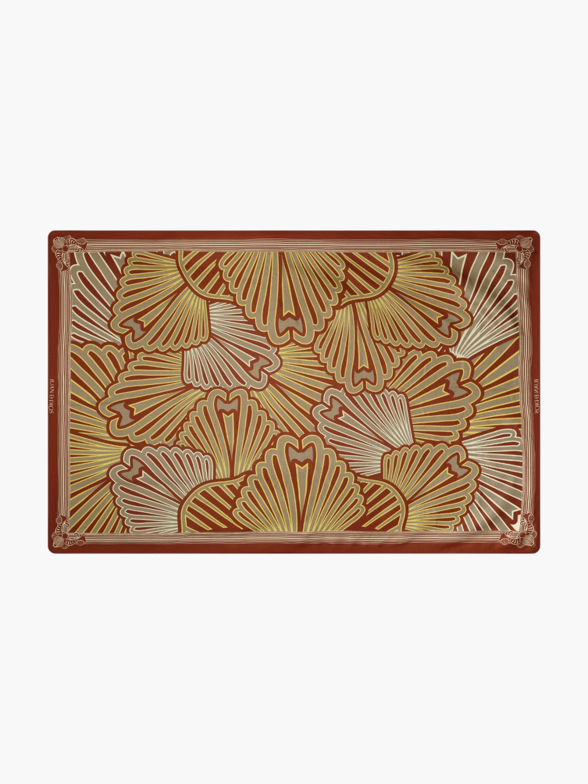 De La Falaise Cotton Silk Sarong | Yellow Intricate Shells De La Falaise Cotton Silk Sarong | Yellow Intricate Shells