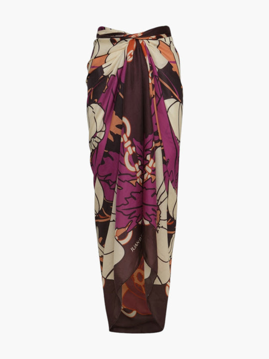 De La Falaise Cotton Silk Sarong | Purple