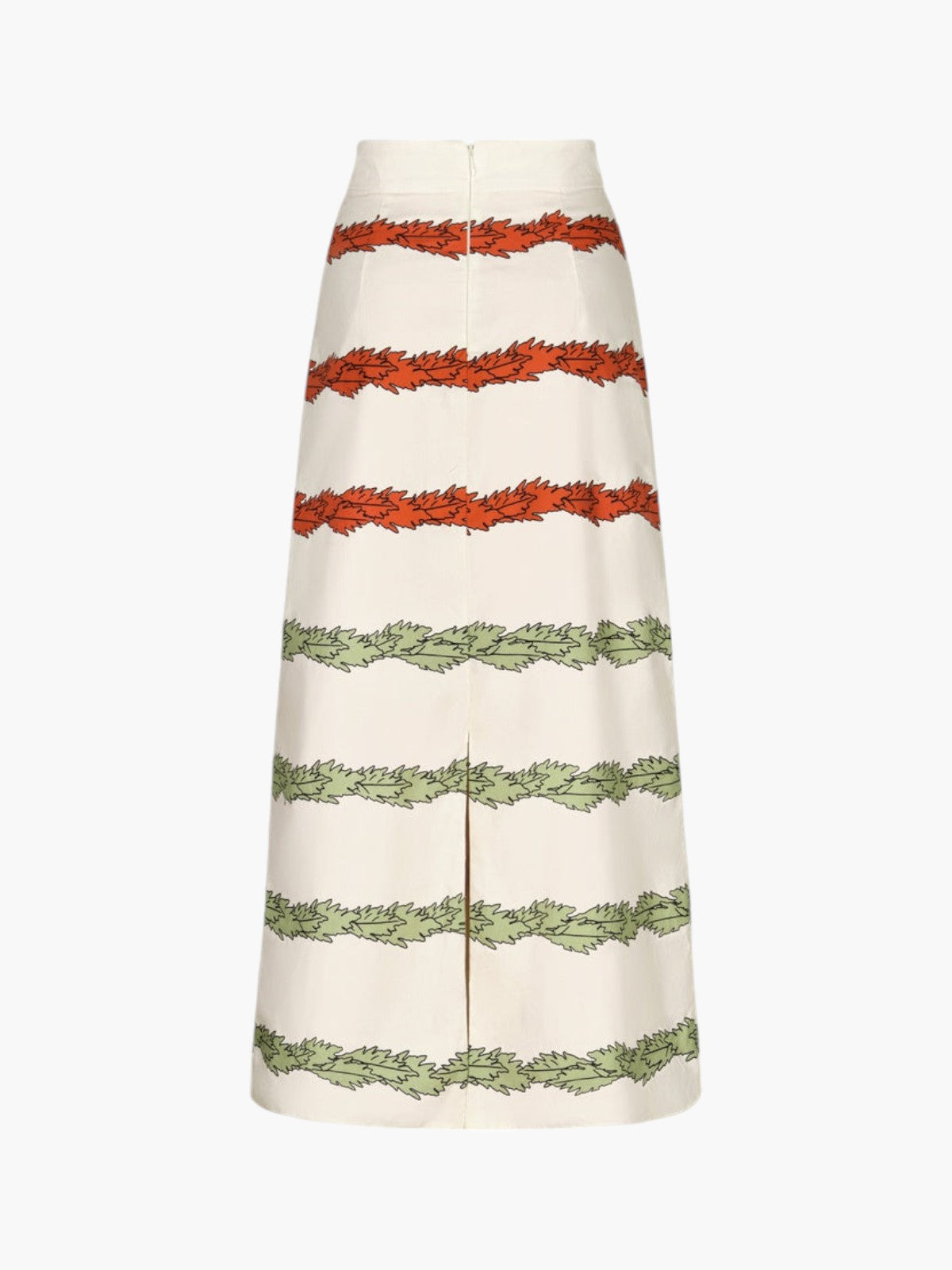 El Carmen Embroidered Cotton Midi Skirt | Ivory Striped Helechos El Carmen Embroidered Cotton Midi Skirt | Ivory Striped Helechos