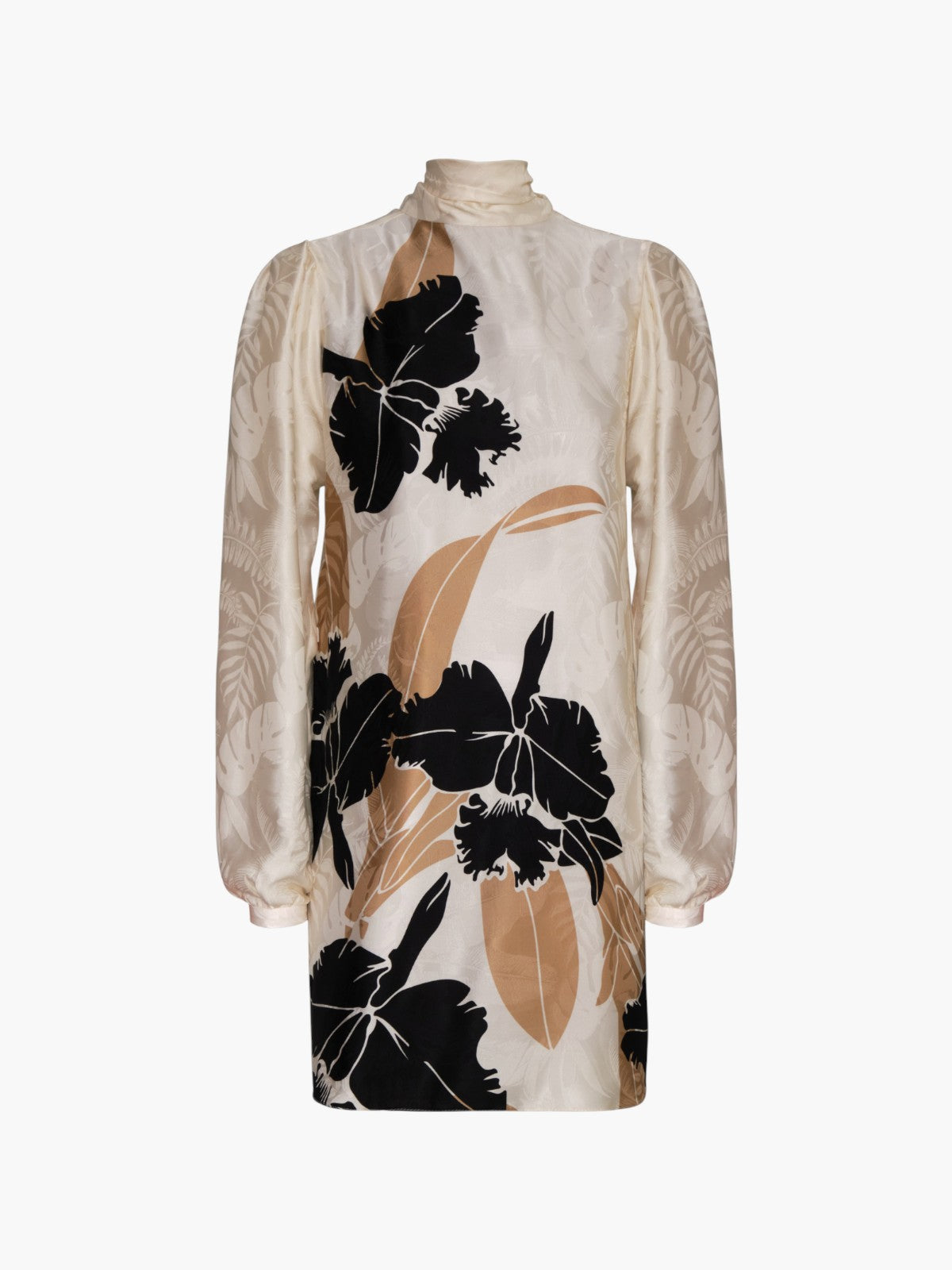 El Real Silk Jacquard Mini Dress | Black Orchids El Real Silk Jacquard Mini Dress | Black Orchids