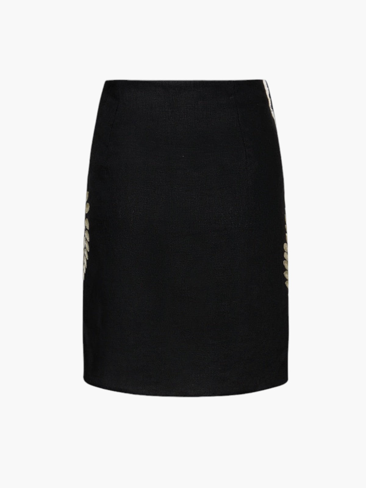 Guainia Embroidered Linen Mini Skirt | Black Guainia Embroidered Linen Mini Skirt | Black