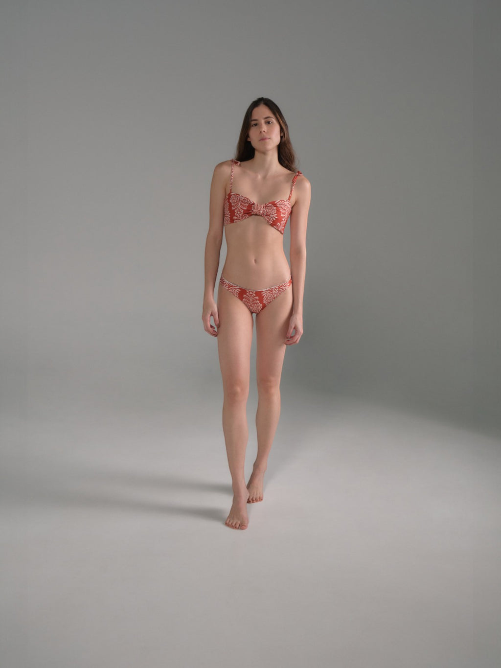 Guava Bottom | Red Arabesque/Orange Stripes