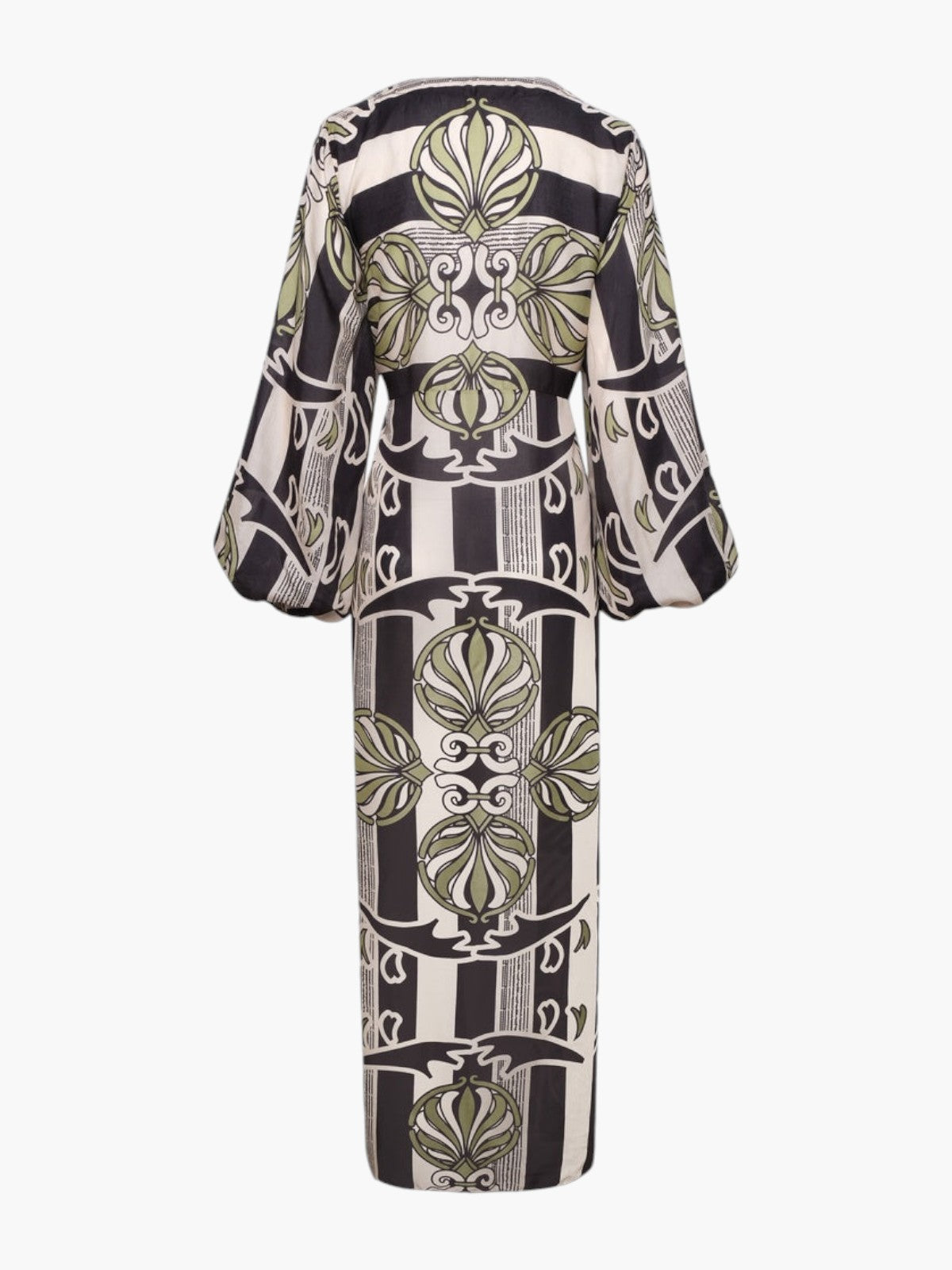 Hojarasca Cotton Silk Maxi Dress | Navy Ornament Stripes Hojarasca Cotton Silk Maxi Dress | Navy Ornament Stripes