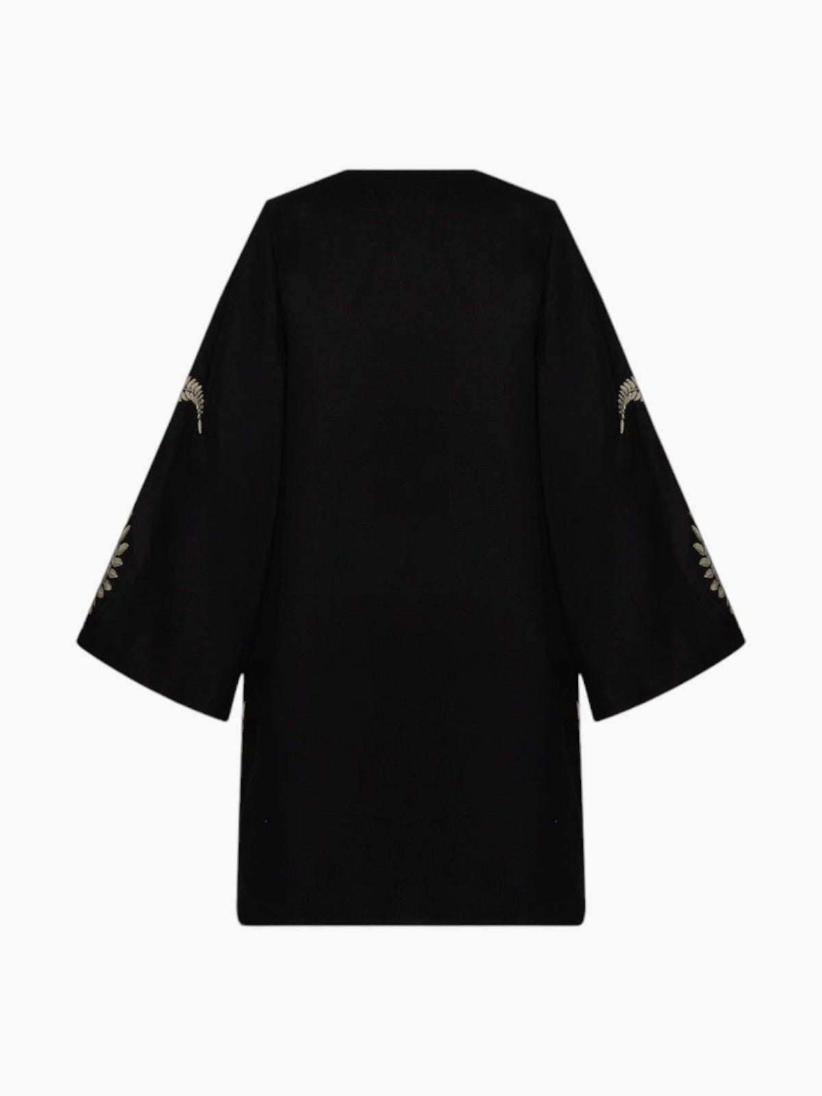 Joaquina Embroidered Linen Mini Tunic | Black Joaquina Embroidered Linen Mini Tunic | Black