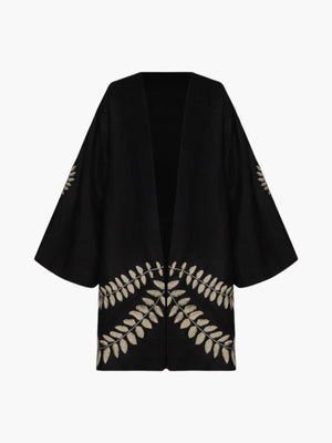 Joaquina Embroidered Linen Mini Tunic | Black Joaquina Embroidered Linen Mini Tunic | Black