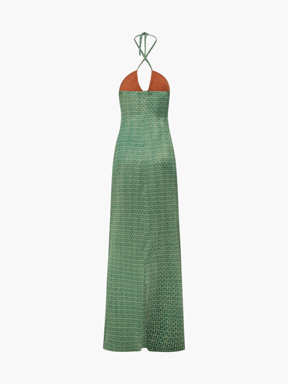Josefina Shiny Jersey Maxi Dress | Emerald Mini Scales Josefina Shiny Jersey Maxi Dress | Emerald Mini Scales