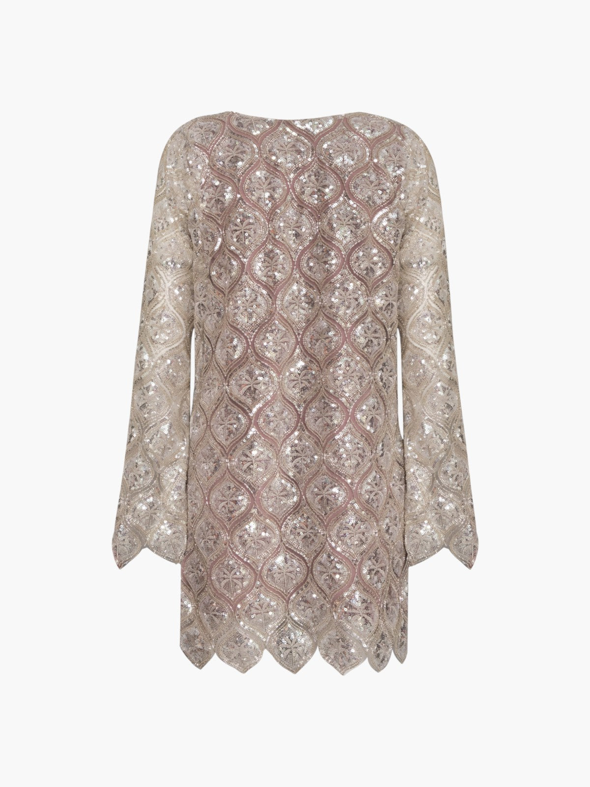 La Maestranza Sequined Palms Mini Dress | Silver La Maestranza Sequined Palms Mini Dress | Silver