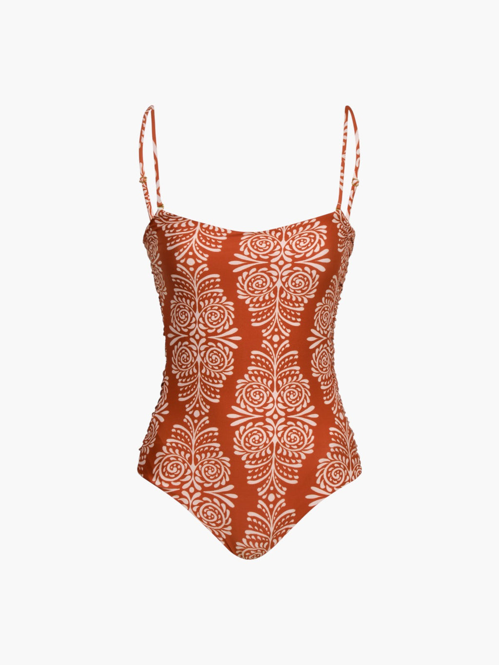 Las Balsas One Piece | Red Arabesque/Orange Stripes