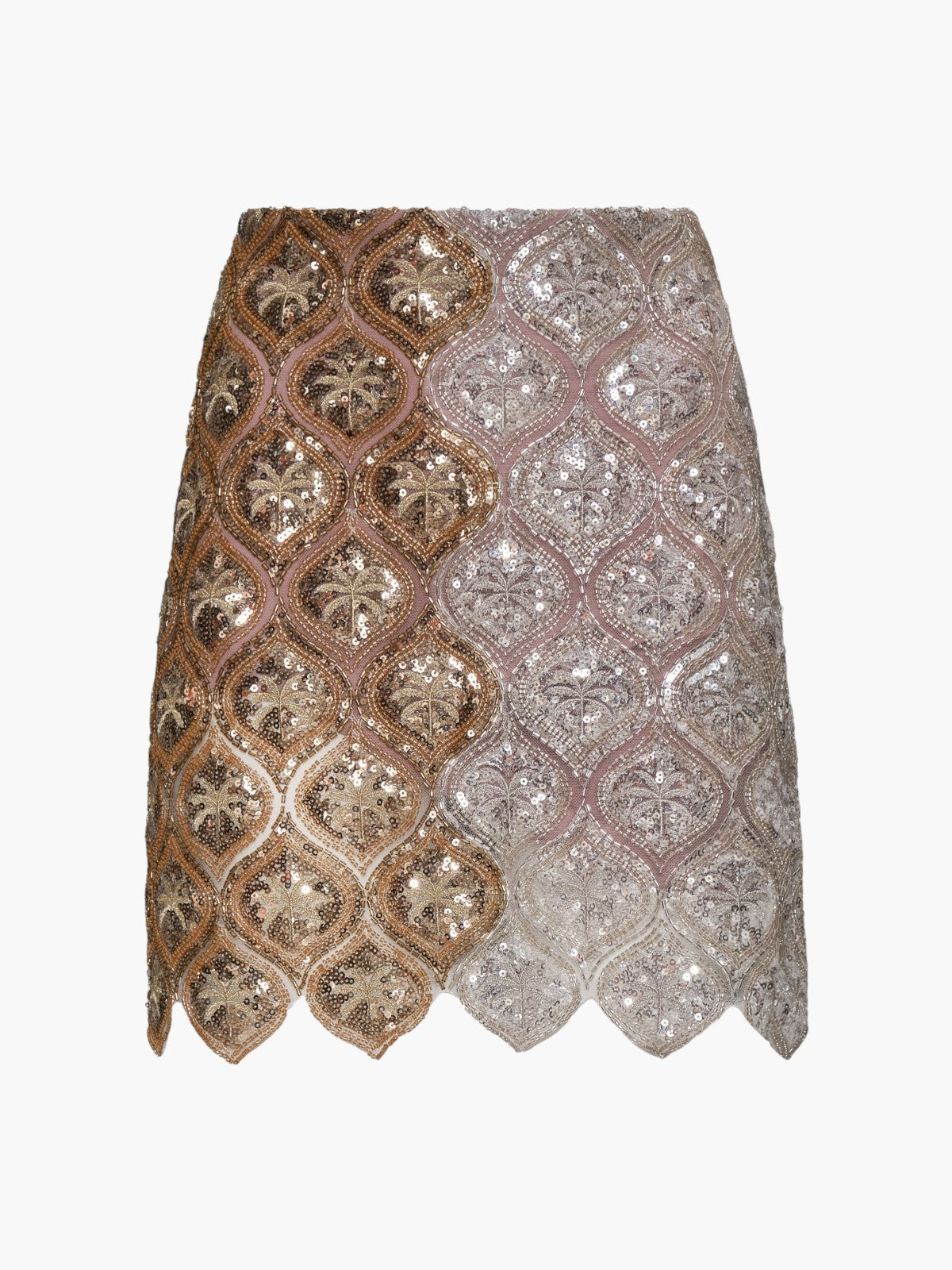 Las Ventas Palms Sequined Mini Skirt | Silver & Gold Las Ventas Palms Sequined Mini Skirt | Silver & Gold