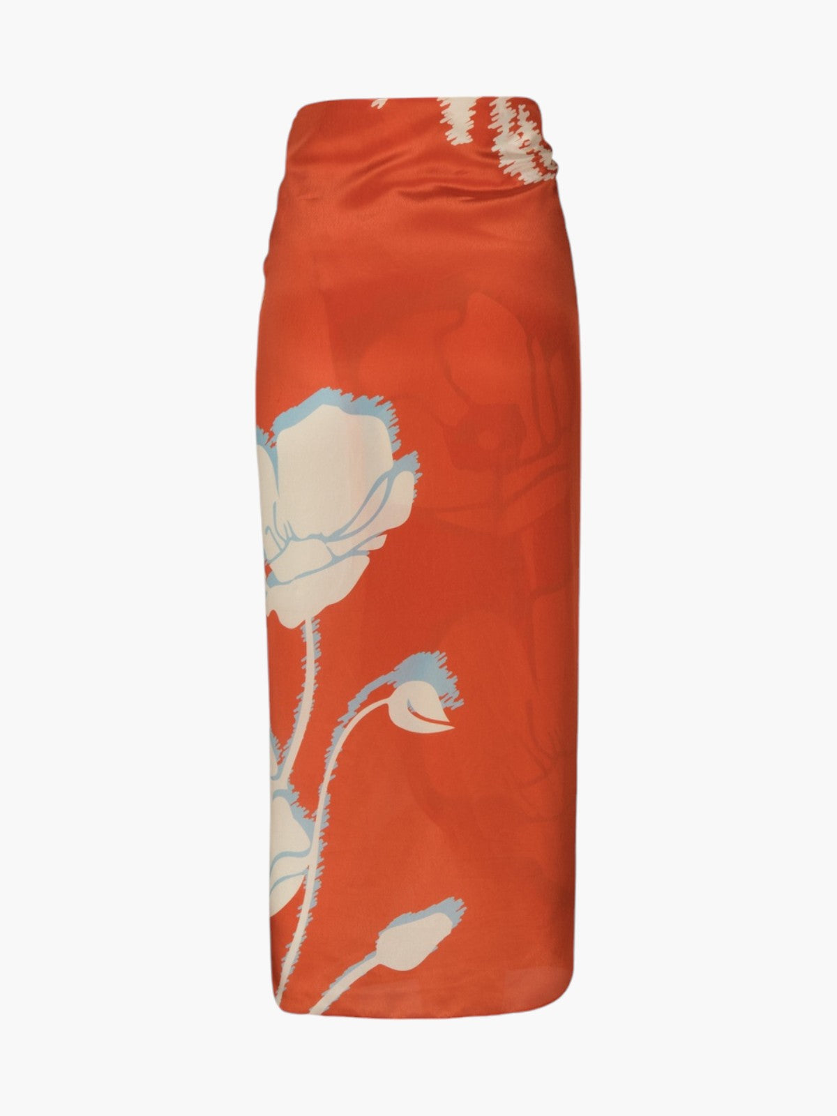 Mapara Crepe Chine Skirt | Orange Gladiolos Mapara Crepe Chine Skirt | Orange Gladiolos