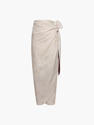 Mapara Linen Skirt | Red Tropical Landscape Mapara Linen Skirt | Red Tropical Landscape