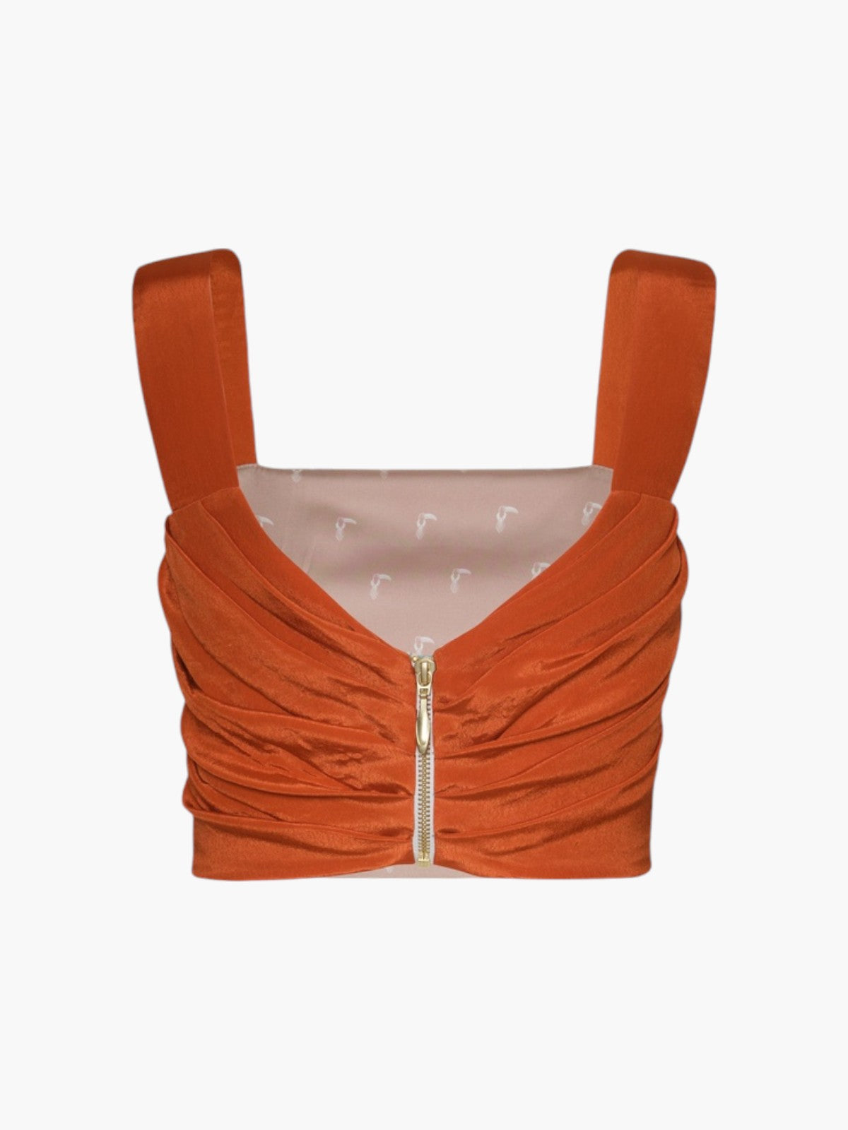 Marimba Crepe Chine Top | Orange Gladiolos Marimba Crepe Chine Top | Orange Gladiolos