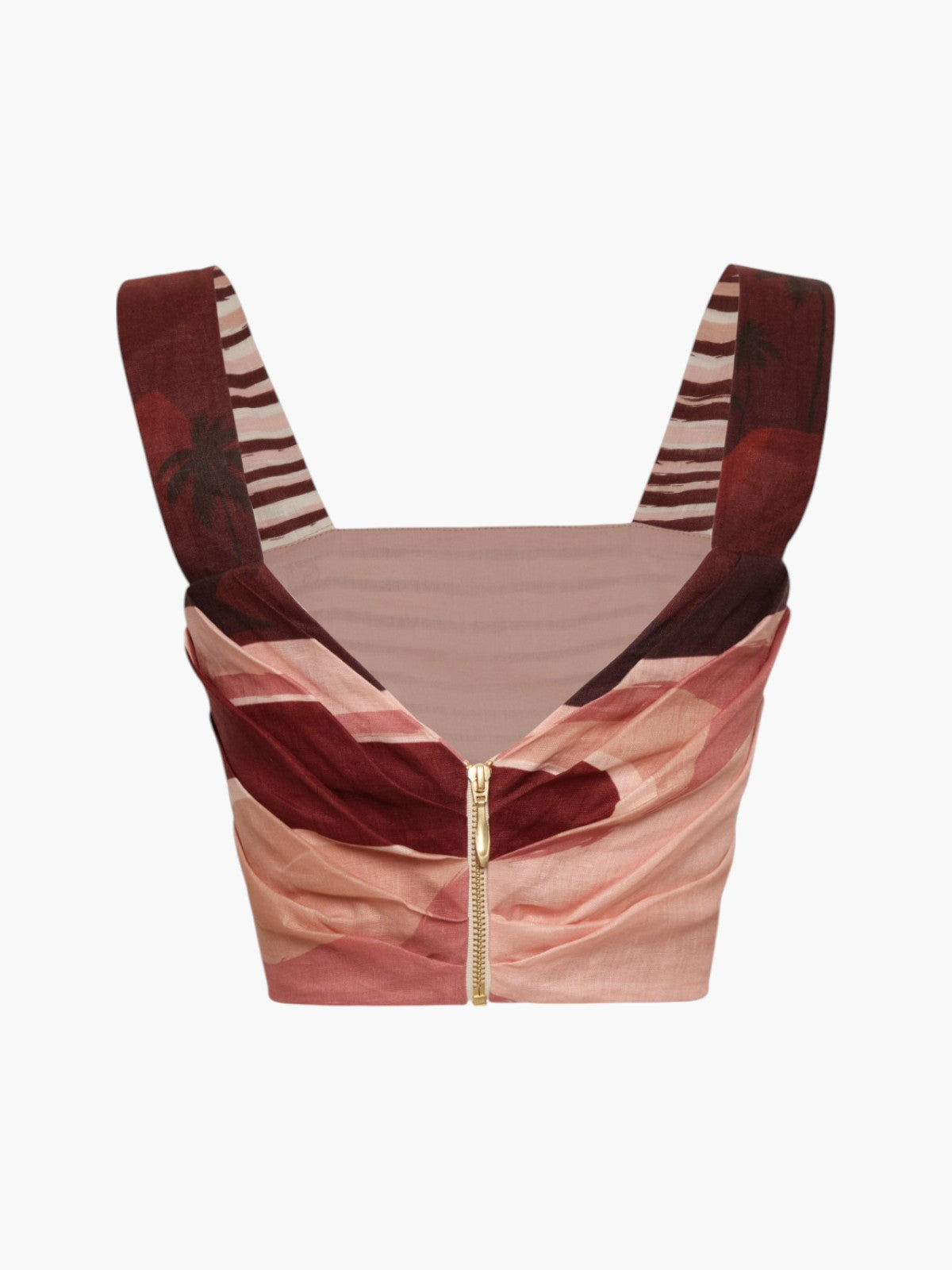 Marimba Linen Top | Red Tropical Landscape Marimba Linen Top | Red Tropical Landscape