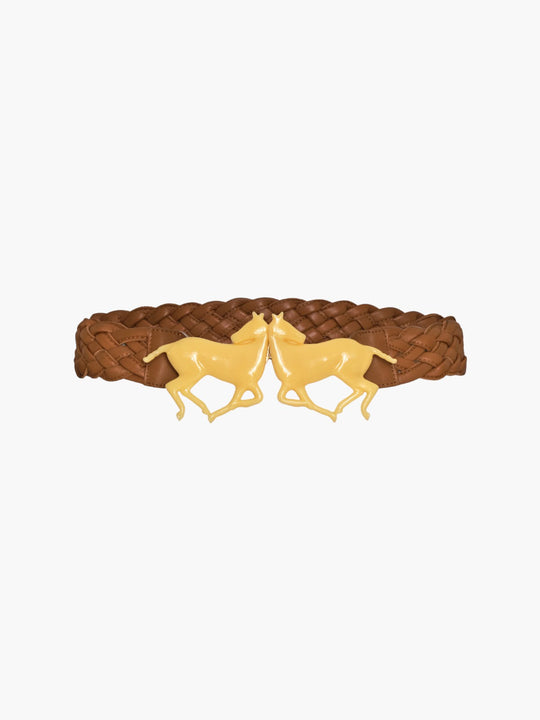 Polo Leather Braided Belt | Camel