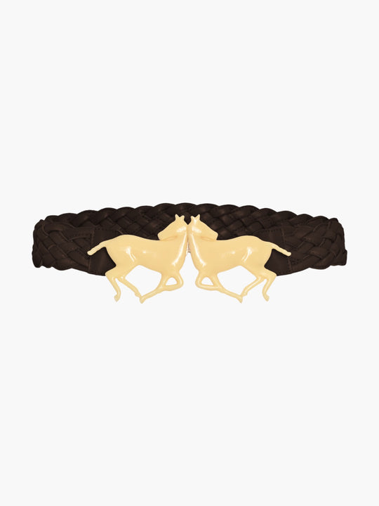 Polo Leather Braided Belt | Chocolate