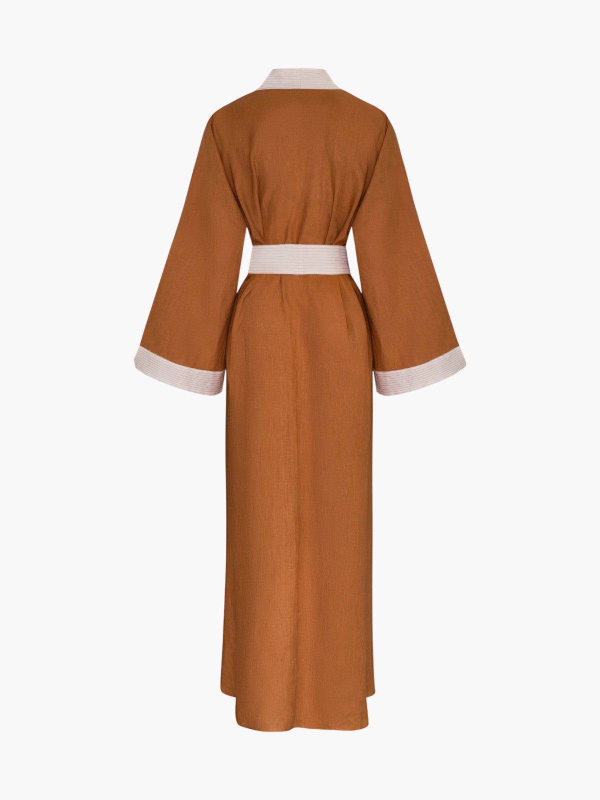 Rafaela Linen Kaftan | Brown & Ivory Rafaela Linen Kaftan | Brown & Ivory