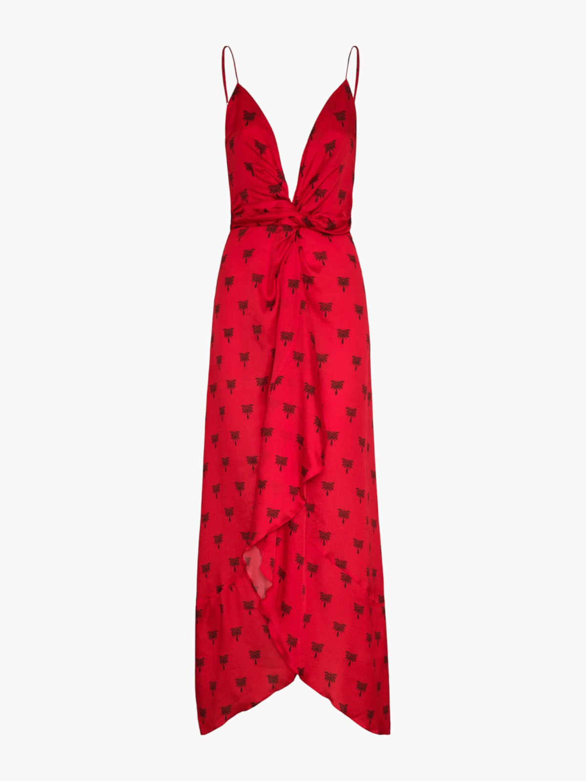Sabina Martellato Silk Midi Dress | Red Polka Palms Sabina Martellato Silk Midi Dress | Red Polka Palms