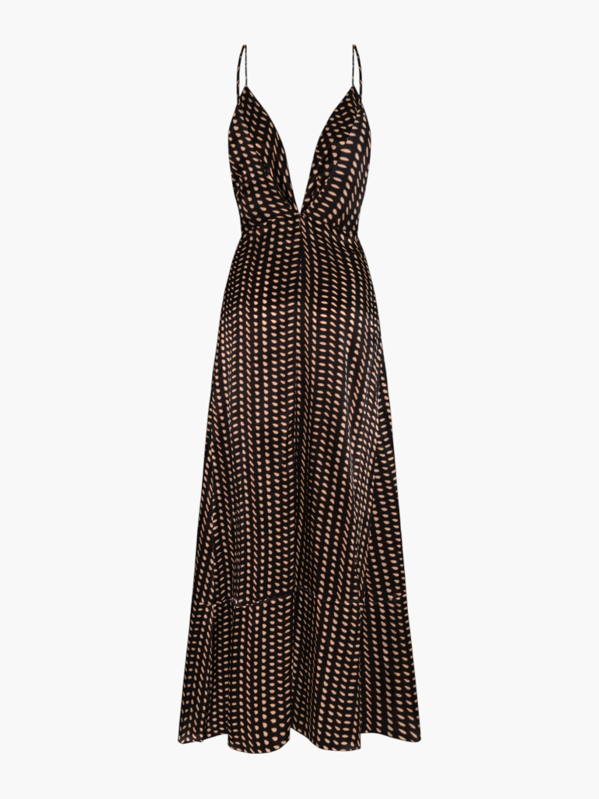 Sabina Satin Silk Midi Dress | Black & Ivory Seeds Sabina Satin Silk Midi Dress | Black & Ivory Seeds