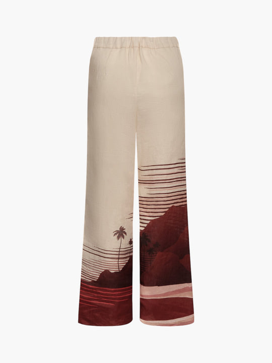 San Benito Linen Pants | Red Tropical Landscape